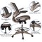 Emma and Oliver Mid-Back Transparent Mesh Drafting Chair with Flip-Up Arms